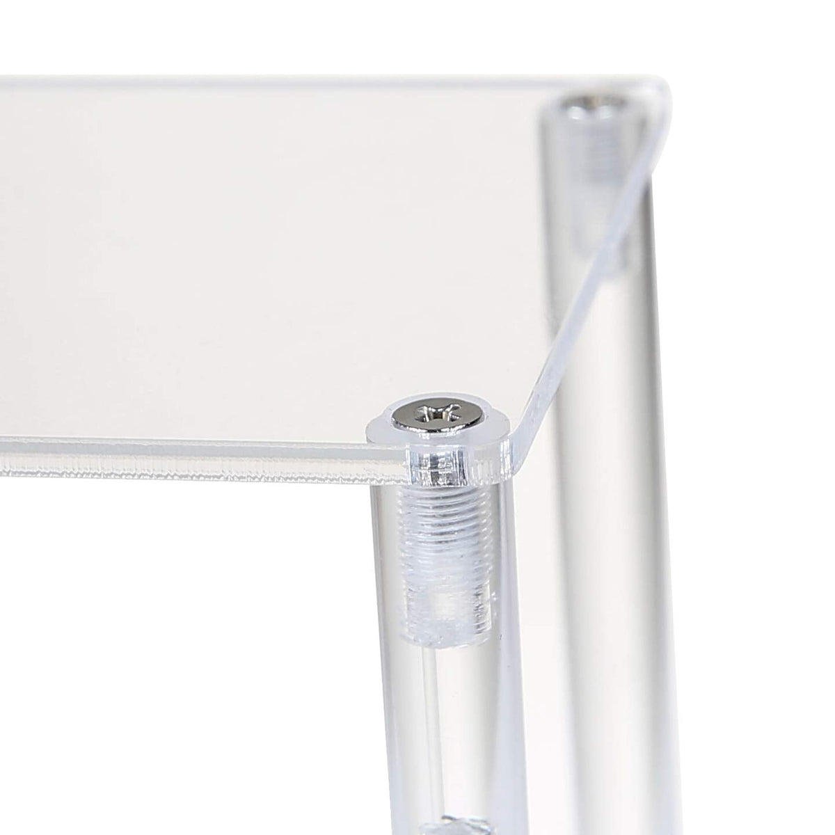 BYCY Acrylic Clear 2-Tier Riser Display Shelf for Figures, Desserts Holder, Collections Organizer and Cosmetic Items Shelf (12" x 6.9" x 4.25")