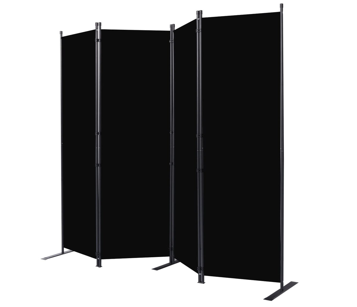 Room Divider 6FT Portable Room Dividers and Folding Privacy Screens, Fabric Divider for Room Separation, Partition Room Dividers Freestanding Wall Divider Screen Studio (Black, 4 Panel-88'')