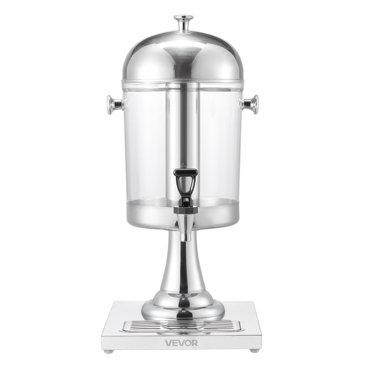 VEVOR Beverage Dispenser, 2.1 Gallon Drink Dispenser for Parties, Stainless Steel + Plastic Juice Dispensers with Spigot Ice Chamber Tray, Iced Tea Lemonade Juice Dispensers, for Restaurants, Hotels