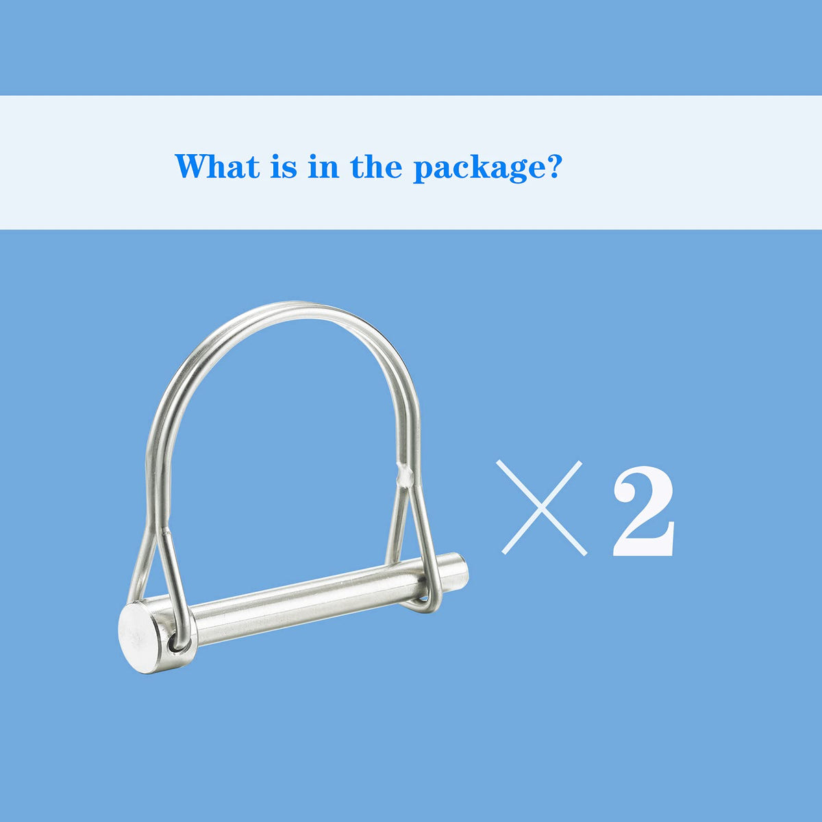 Safety Coupler Pin 1/4 Inch(6.3mm) Diameter, 1.97Inch(50mm) Length,Wire Lock Pins, Shaft Locking Pins, 316 Stainless Steel(2 Pcs)