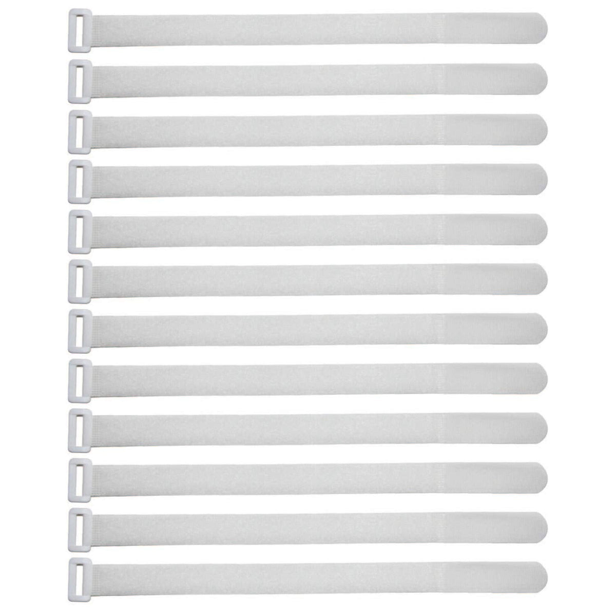 ENVISIONED Reusable Cinch Straps 1.5" x 15" - 10 Pack, Multipurpose Quality Hook and Loop Securing Straps (White)