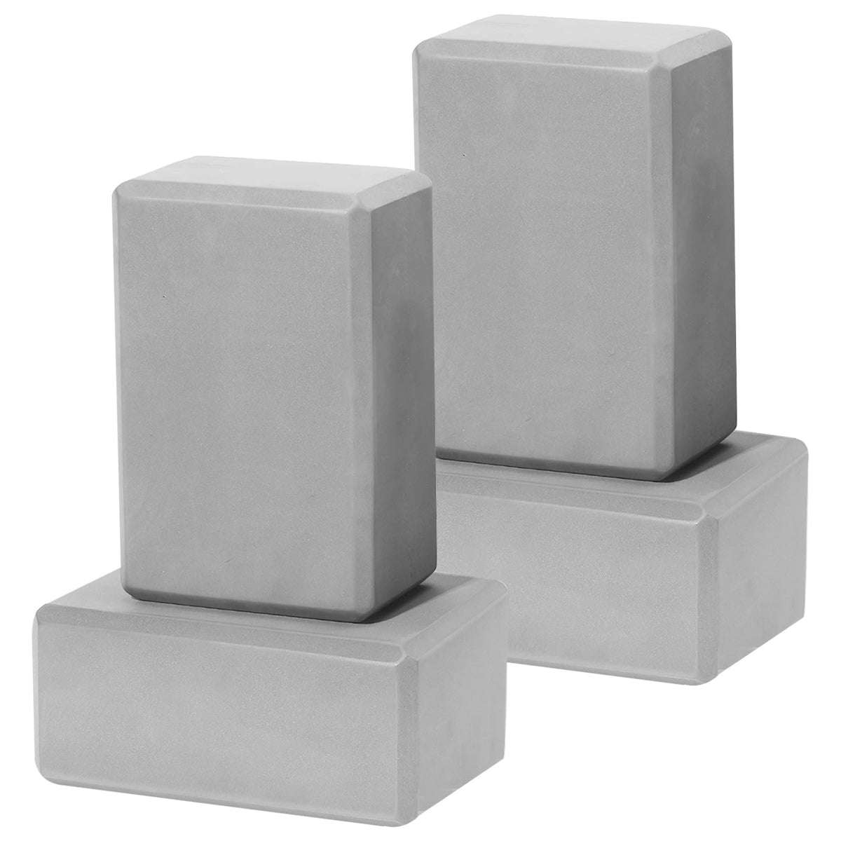 4 Pack Yoga Blocks - Premium EVA Foam Blocks for Pilates Workout, Stretching, Meditation - Yoga Brick for Flexibility, Balance, Spine Strength, Non-slip and Lightweight Exercise Blocks (Gray)