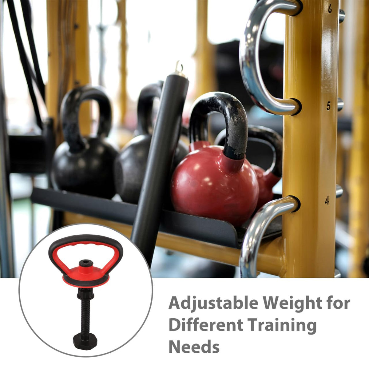 Toddmomy Adjustable Kettlebell Handle Kit with Anti Slip Grip and Base Nut Converter for Home Gym Fitness Accessories Durable Kettlebell Attachment for Strength Training and Weightlifting