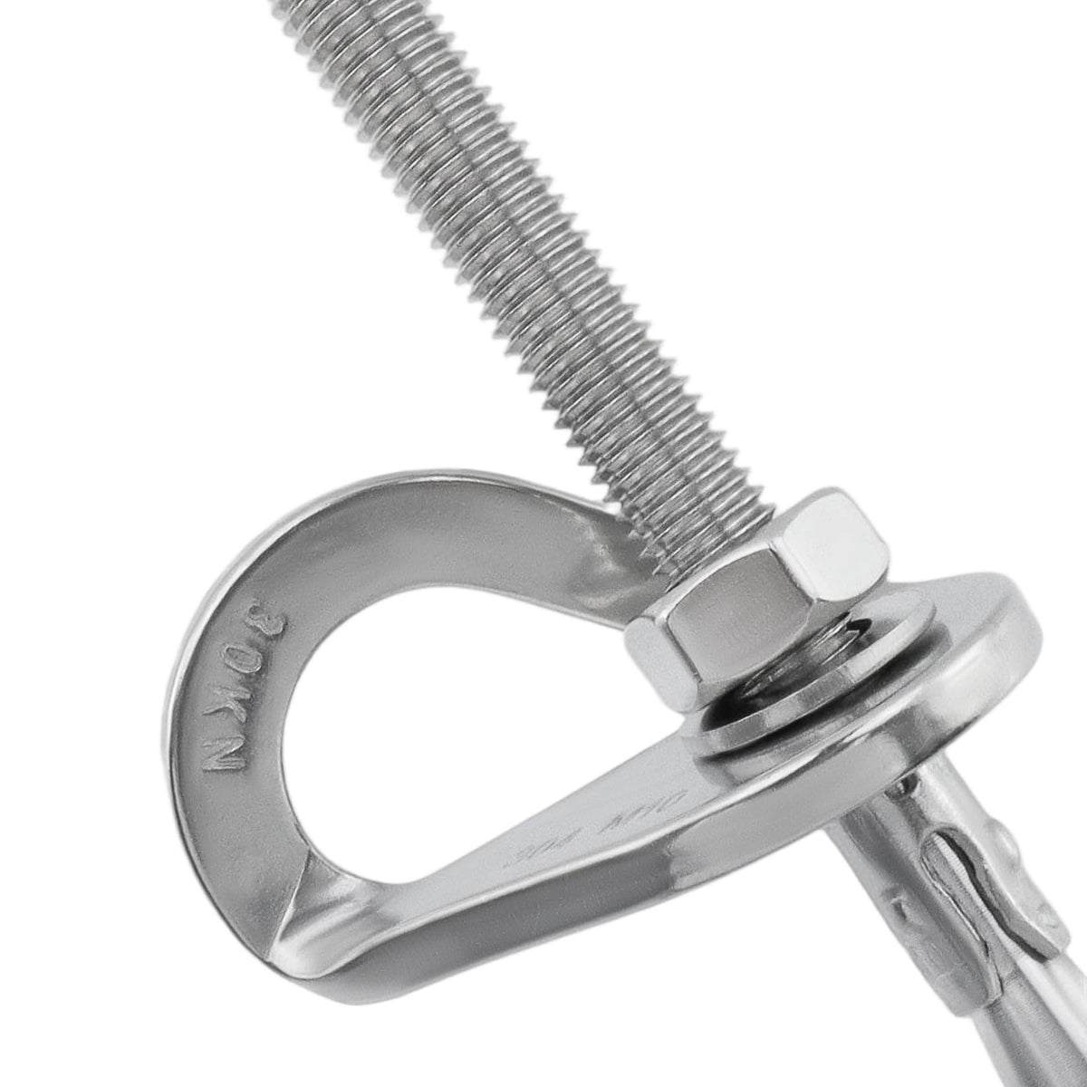 HEVSTIL 4-Pack Bolt Hanger for Climbing – 30kN Stainless Steel Rock Anchor Hanger for 10mm (3/8") Bolts for Rock Climbing, Mountaineering
