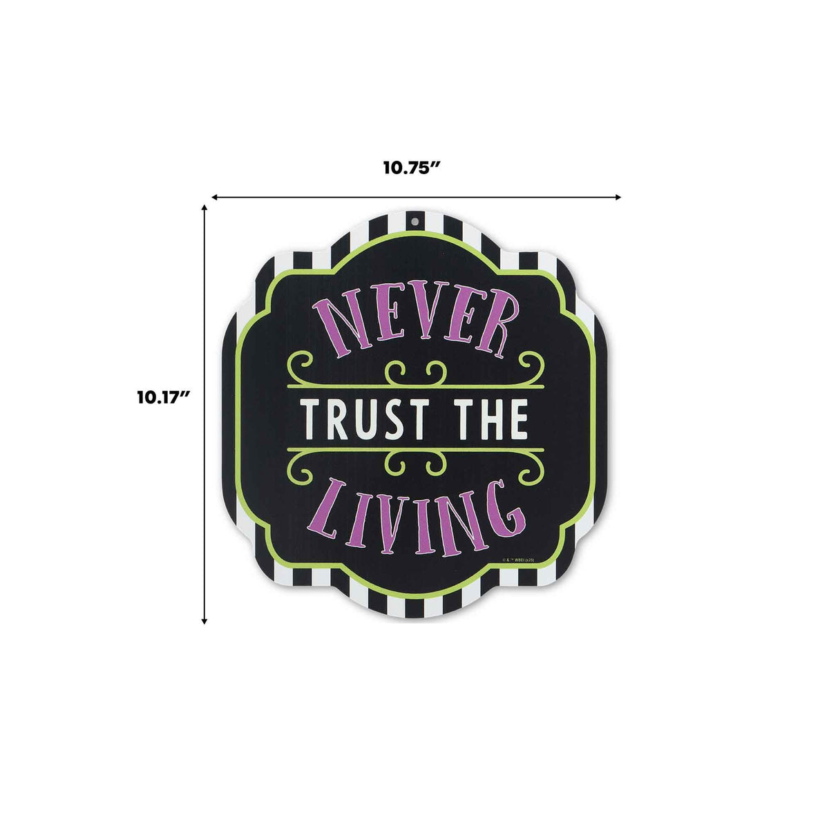 Beetlejuice Never Trust the Living Metal Wall Decor - Spooky Beetlejuice Sign for Halloween Decor