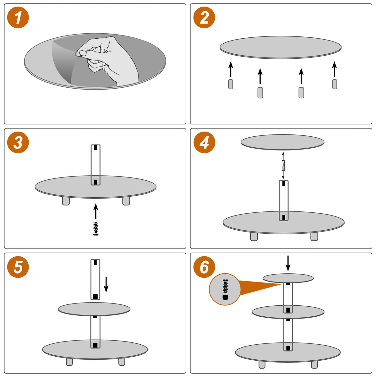 EffiQ-Rate 3 Tier Cupcake Stand, 4mm Thick Heavy Duty Acrylic Dessert Table Display Trays, 10" 8" 6" Round Cupcake Holder Decorative Bakery Tower for Wedding, Party, Baby Shower, Event