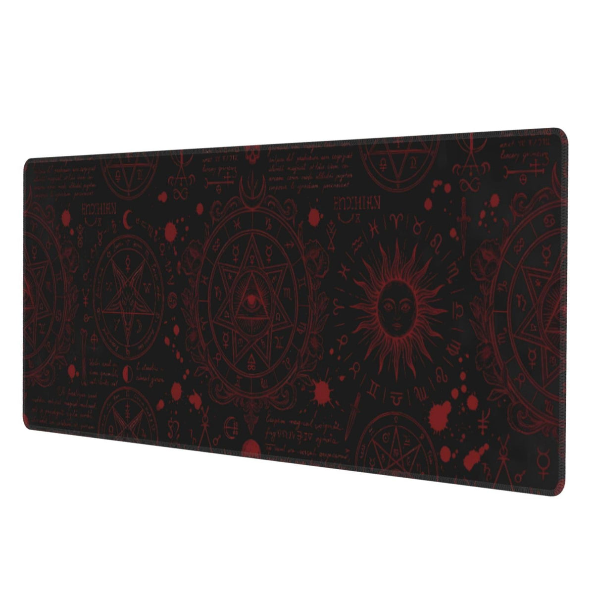 Mysterious Gothic Gaming Mouse Pad Large Extended Desk Mat Non-Slip Rubber Base Keyboard Pad with Stitched Edges for Office Gaming 31.5x11.8 in