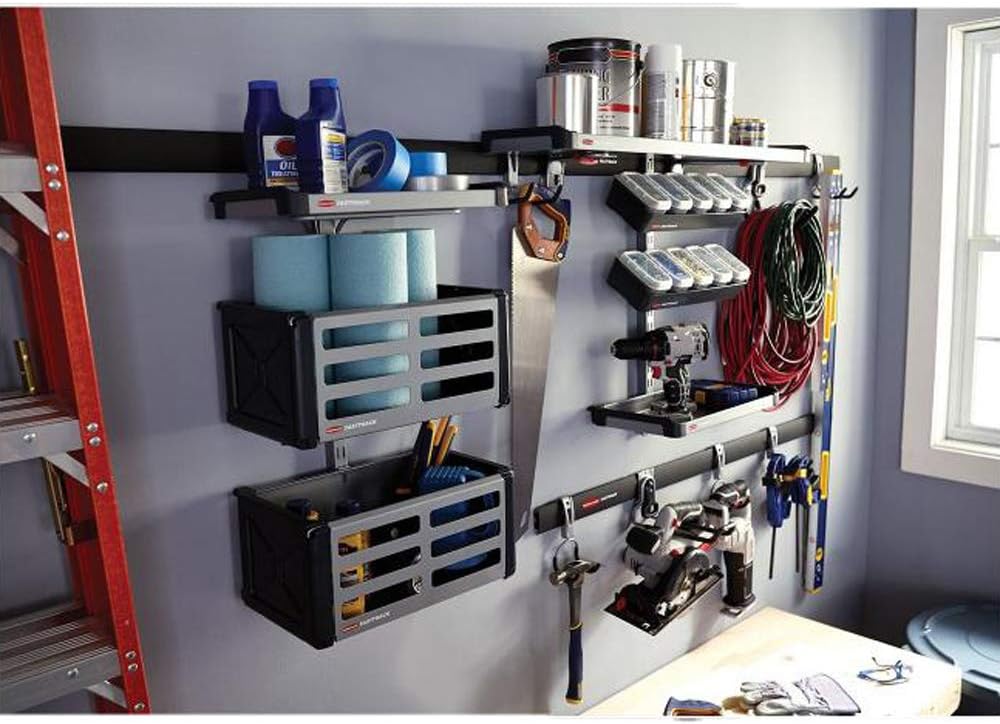 Rubbermaid Heavy-Duty Steel Wall Mounted Storage Rail - 48 Inch | 4 Pack for Home & Garage Organization
