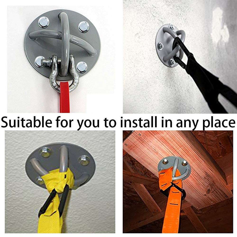 Wall Ceiling Mount Bracket for Gym & Home Suspension Straps Anchor for Olympic Rings Fitness Training Yoga Swing Battle Ropes Resistance Band & Boxing Equipment
