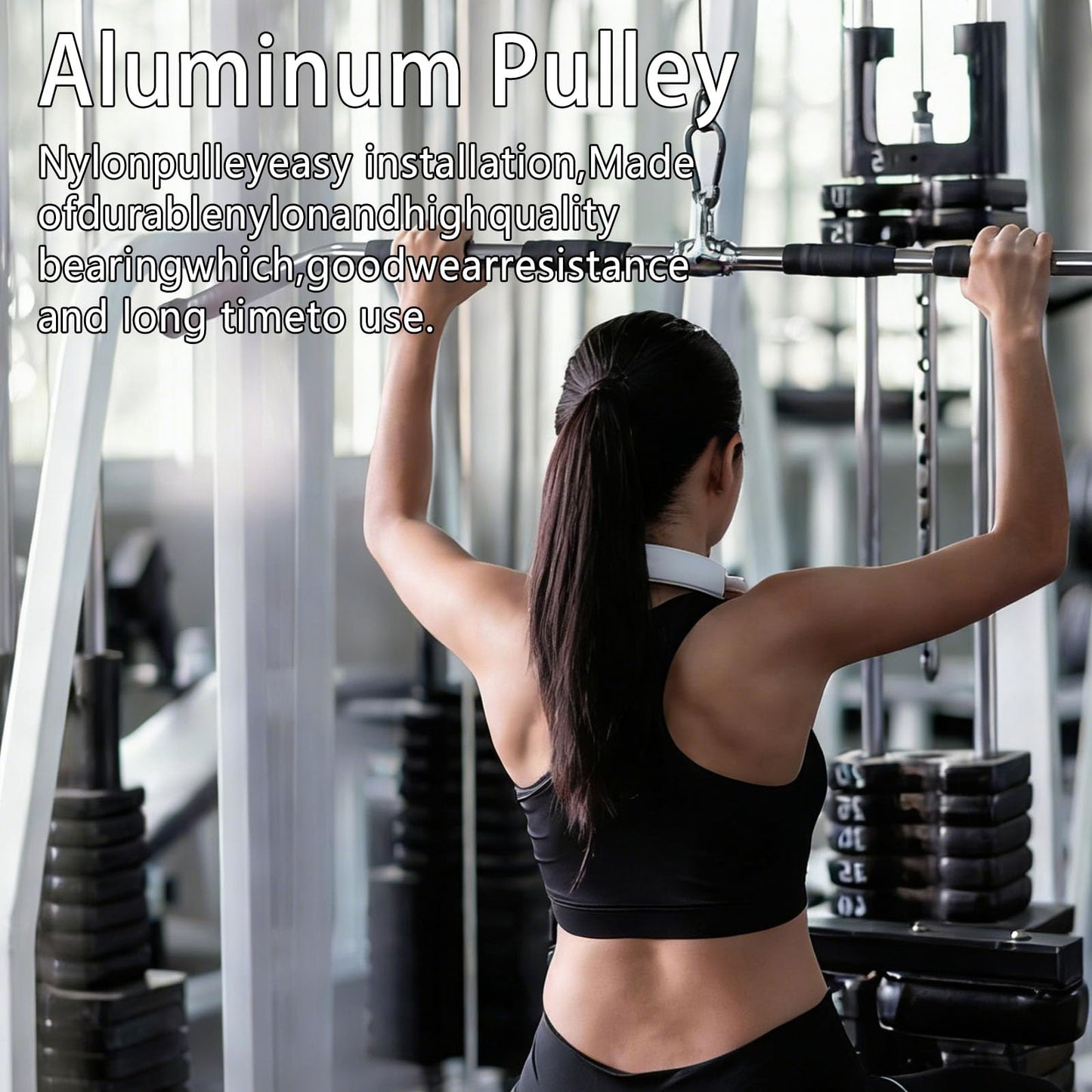 BESTEEL 2pcs 90mm Universal Aluminum Pulley Wheel for Gym Equipment, Silent Cable Machine Replacement Part,Heavy Duty Undeformable Fitness Aluminum Alloy Bearing Gym Pulley Wheel for Home Gym (Silver)