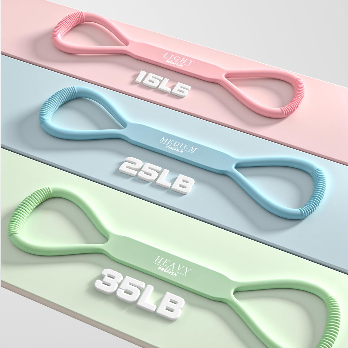 PROIRON Figure 8 Resistance Bands with Handles Exercise Band 35LB Stretch Bands for Yoga arm Chest and Shoulder Stretch Resistance Band for Women- Green