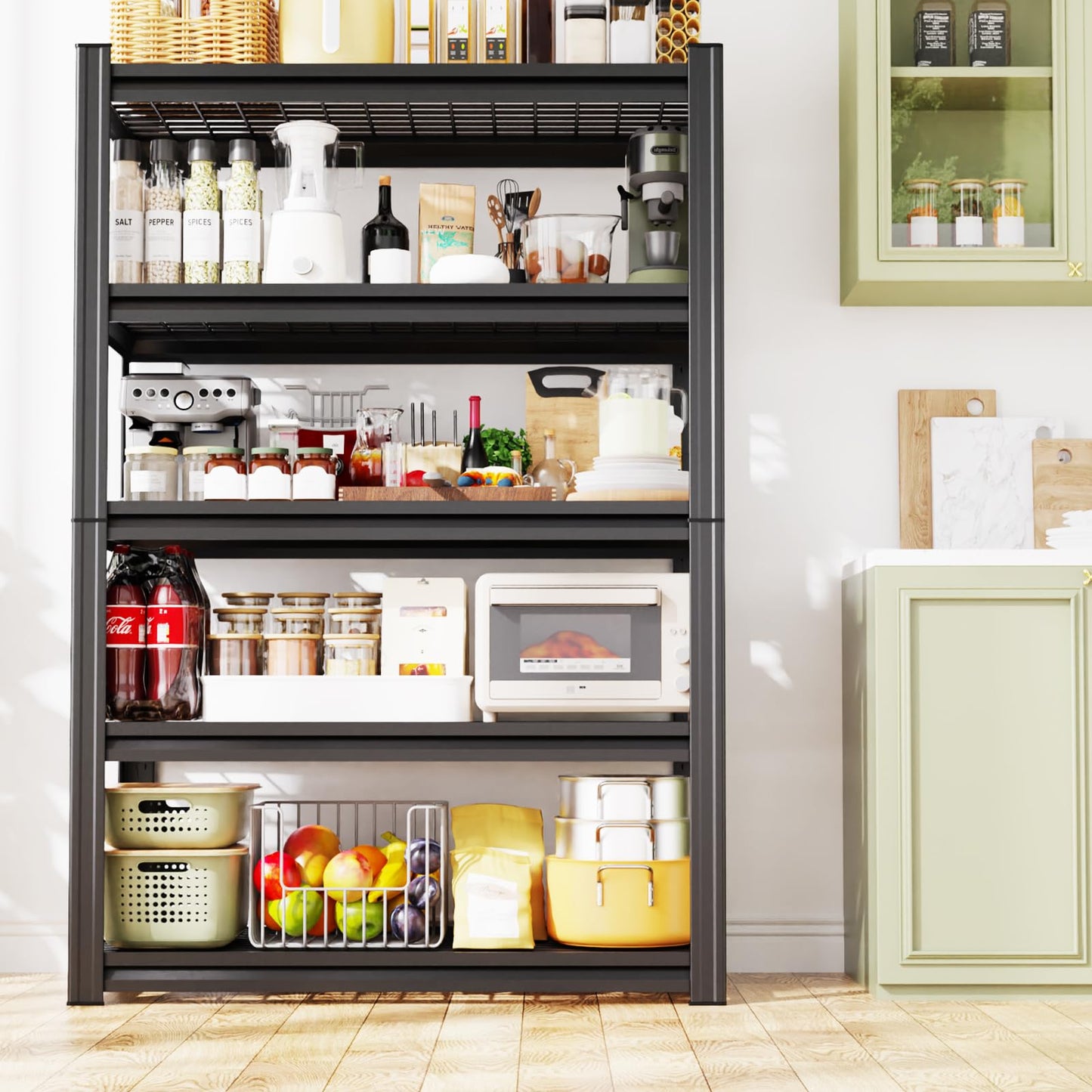 Storage Shelves, 2500lbs Garage Shelving,Adjustable Heavy Duty Shelving Unit,5T Tall Garage Shelves,Metal Standing Shelf Units,Utility Rack For Kitchen Warehouse Industrial Basement 71.2*35.4*15.7
