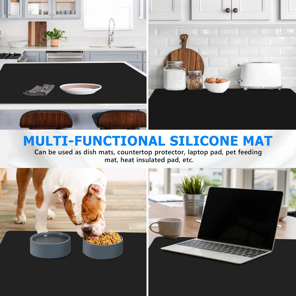 Gartful Black Silicone Mat for Crafts, 35.4 x 23.6 x 0.06 inches Silicone Craft Mat, Extra Large Silicone Sheet Thick Pad for Jewelry Casting Resin Molds, Painting, Counter Table, Placemat, Non-Slip