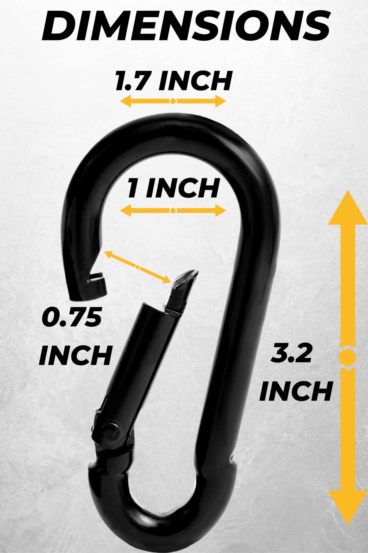 Carabiner Clip 5 PCS - Black Heavy Duty Carabiner Clip - Large Carabiner Clips - Snap Hooks - Perfect for Weight Lifting, Keychain, Dog Leashes & Gym
