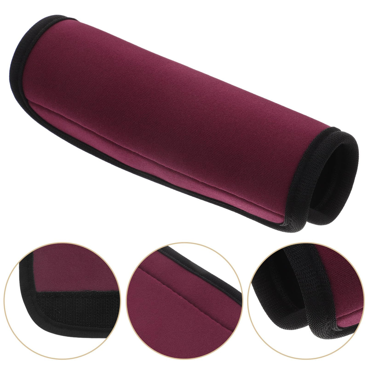 Beavorty 2pcs Barbell Sleeve Gym Equipment Grip Pads Anti-Slip Weight Lifting Covers Detachable Burgundy Pull-up Bar Accessories for Strength Training
