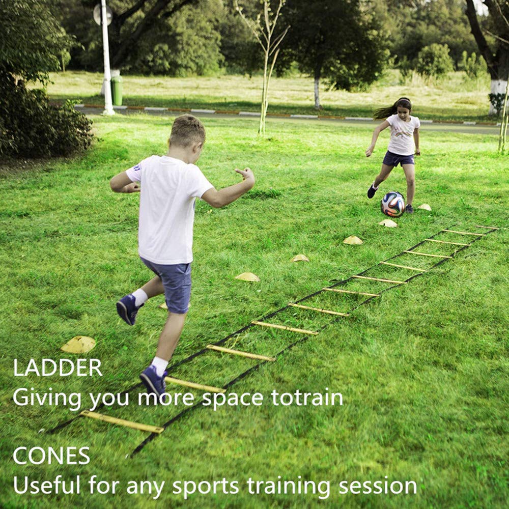 XINXIANG 20ft Sports Agility Ladder, Agility Training Equipment for Football, Exercise, Tennis, Legs Workout with Speed Parachute, Cones and Carry Bag