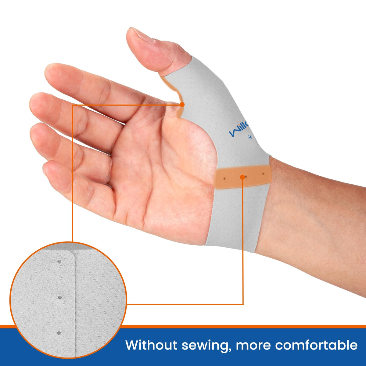 Willcom Thumb Brace Compression Sleeve (2 PCS) - Soft Elastic Thumb Spica Protector for Relieving Pain, Arthritis, Joint Pain, Tendonitis, Sprains-Breathable, Comfortable, Lightweight(Small)