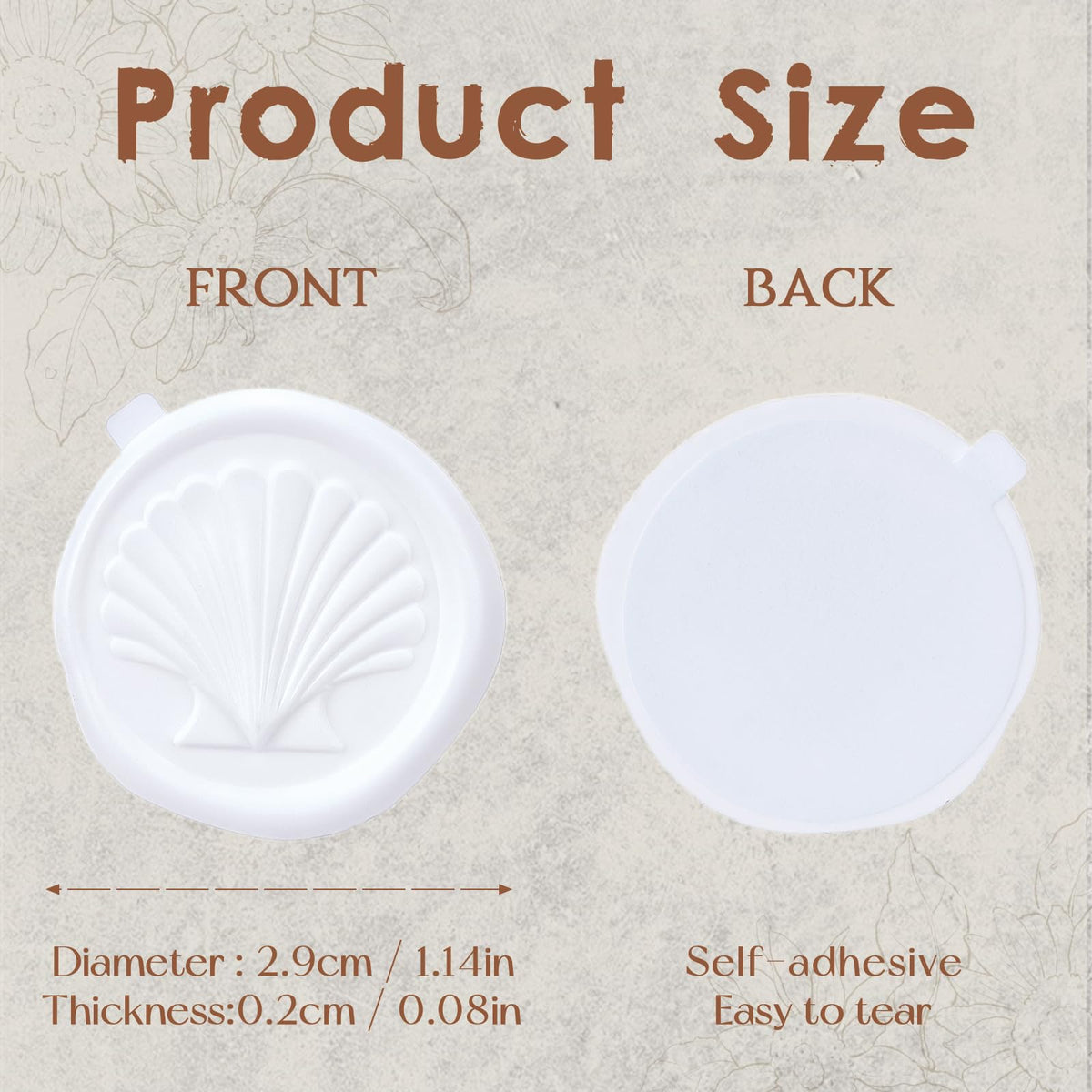 PartyforU White Wax Seal Stickers - 60 Pcs Embossed Starfish Conch and Seashell Self-Adhesive Wedding Invatation Wax Stamp Stickers for Envelope Birthday Party Gift Wrapping