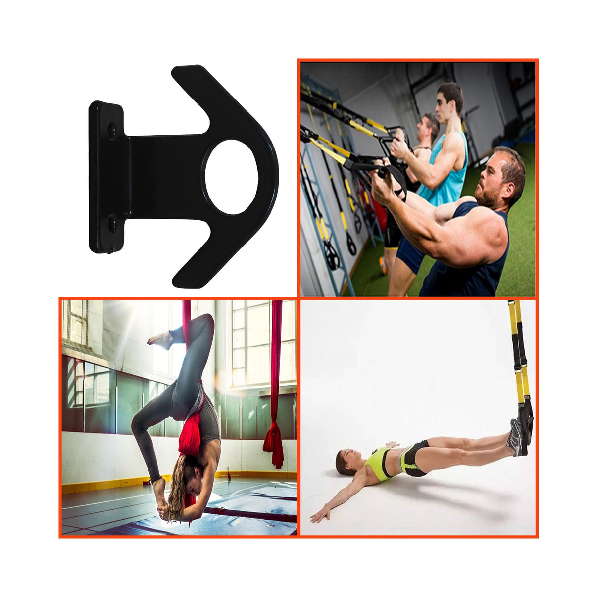 Resistance Band Wall Anchor(3PCS),Resistance Bands Wall Mount for Home Workouts & Yoga Gym,Resistance Band Hooks for Resistance Bands, Stretch Straps & Suspension Trainers (AFG)