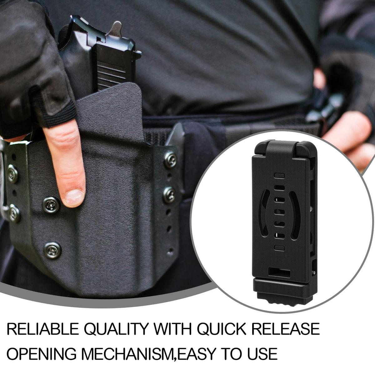 Lanties 8 Pcs Holster Belt Clips Knife Belt Clip Holster Hardware Adjustable Molle Adapter with Screws for Outdoor(3.46 x 1.26 Inch,Style 3)