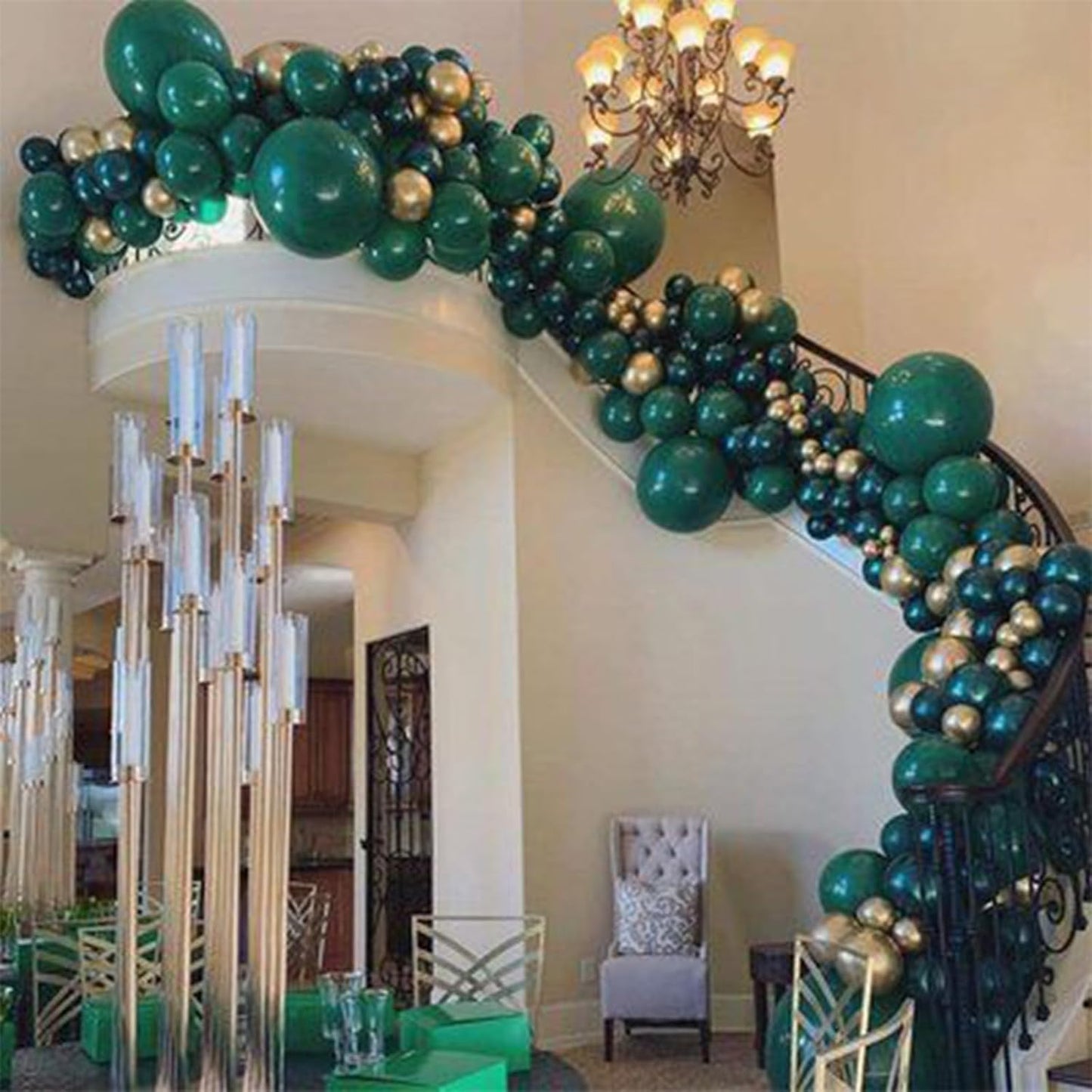 PartyWoo Dark Green Balloons - 50pcs 12 Inch Emerald Forest Green for Birthday & Baby Showers