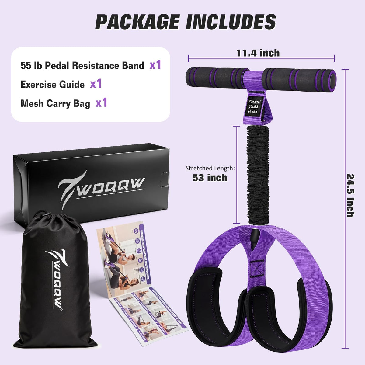 Upgraded Pedal Resistance Band with Handles, Foot Pedal Resistance Bands for Women, Core Abs Leg Training, Exercise Bands for Full Body Workout Fitness, Home Gym Equipment, Pilates & Physical Therapy