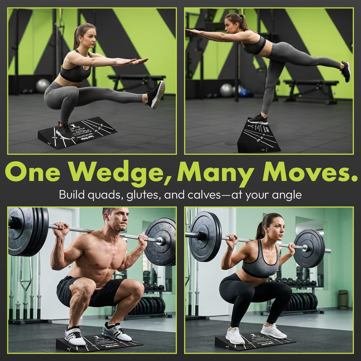 Squat Wedge Block – Non-Slip EVA Material Slant Board with 15°/30°/40° Angle Markings, 15° Heel-Elevated Incline Squat Wedge for Deep Squats & Calf Stretches (Gym, Home, Therapy & Yoga)