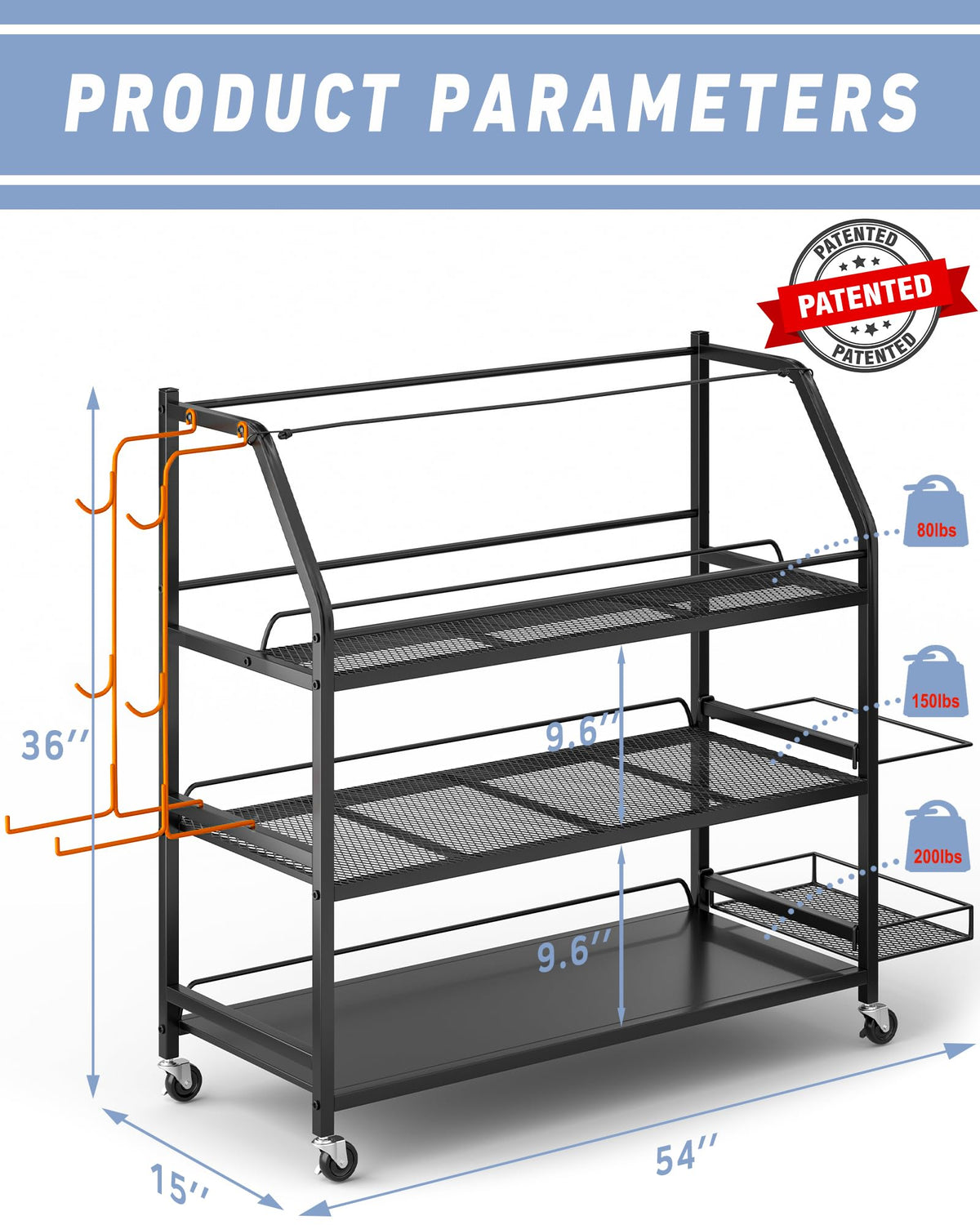 Staransun Staransun Weight Rack for Dumbbells - Widened Home Gym Storage Rack - Dumbbell Rack with 4 Flexible Wheels and Unique Storage on Both Sides