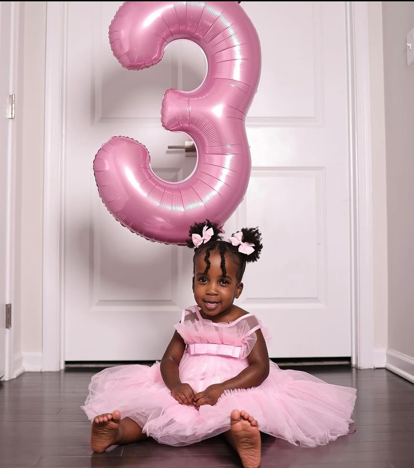 Pearlescent Pink 40-Inch Number 1 Balloon - Perfect First Birthday Decoration for Girls