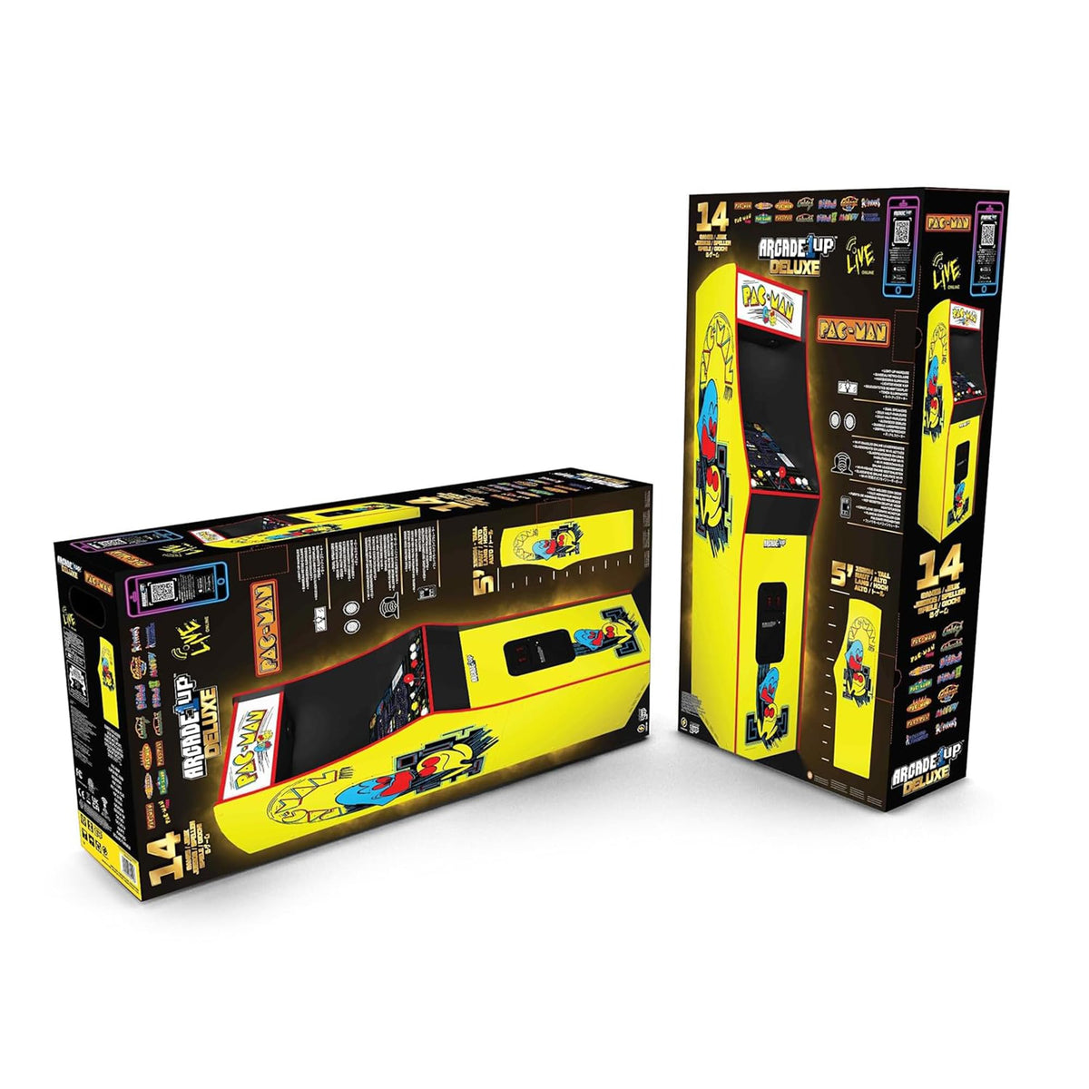 Arcade1Up PAC-Man Deluxe Arcade Machine for Home - 5 Feet Tall - 14 Classic Games