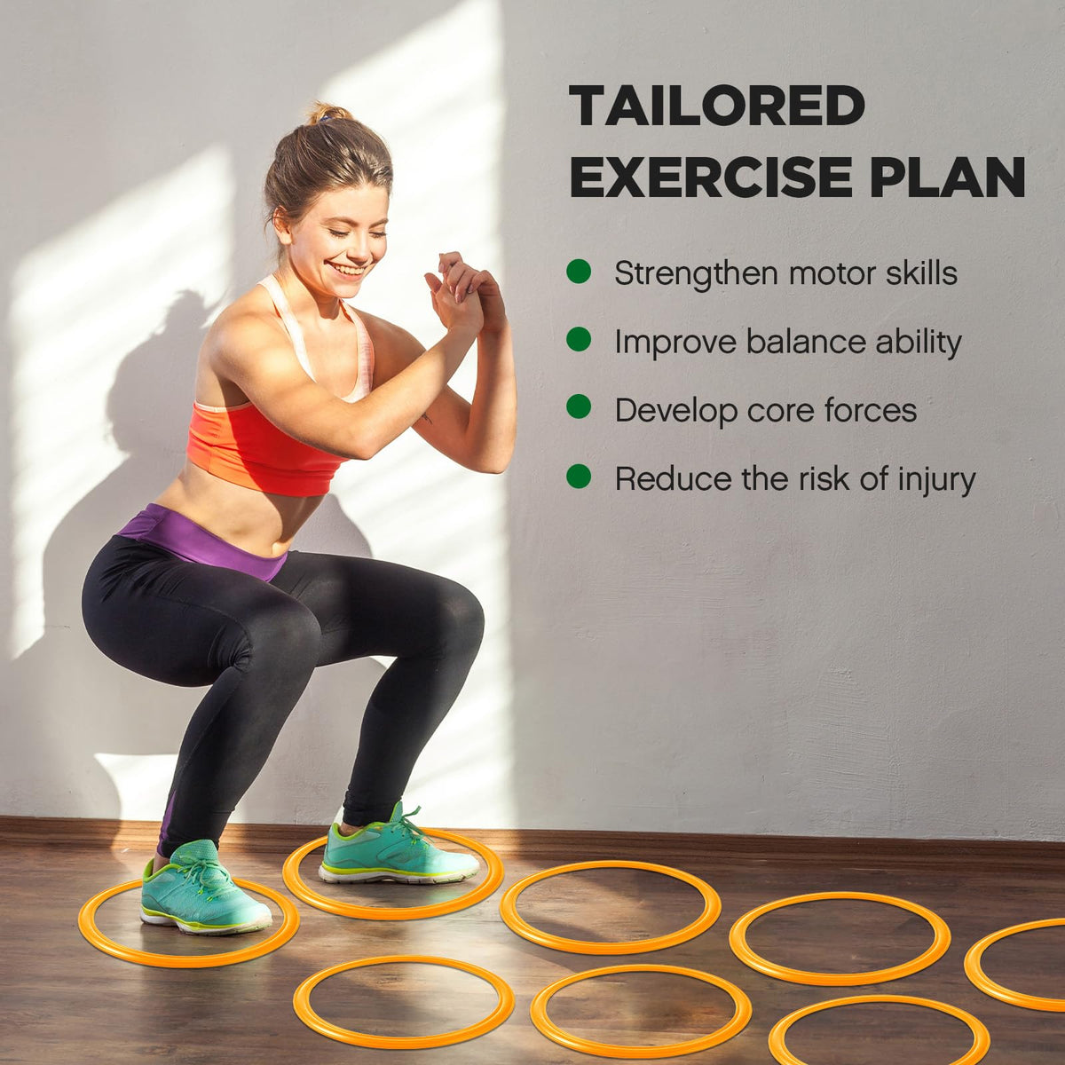 Deekin 40 Pcs 15 Inch Orange Agility Rings Speed and Agility Training Rings Exercise Speed Ring Circle Jumping Hoops for Training Toss Equipment