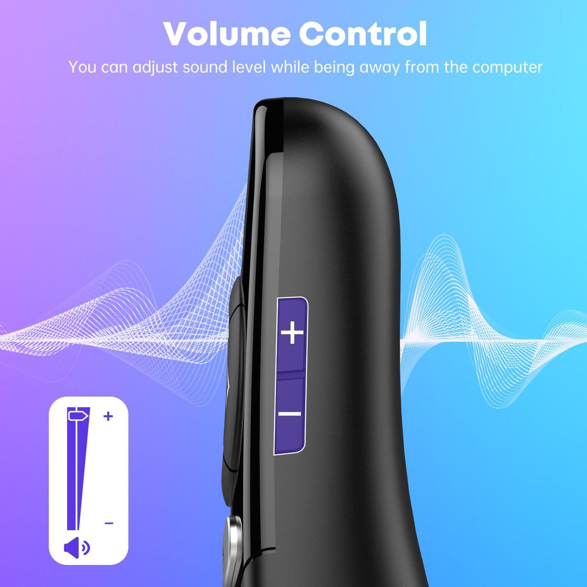 2 in 1 Type C USB Presentation Clicker with Physical and Digital Function, RF 2.4GHz Wireless Presenter Remote PPT Clicker for Computer Presentations, Slide Advancer for Mac Laptop