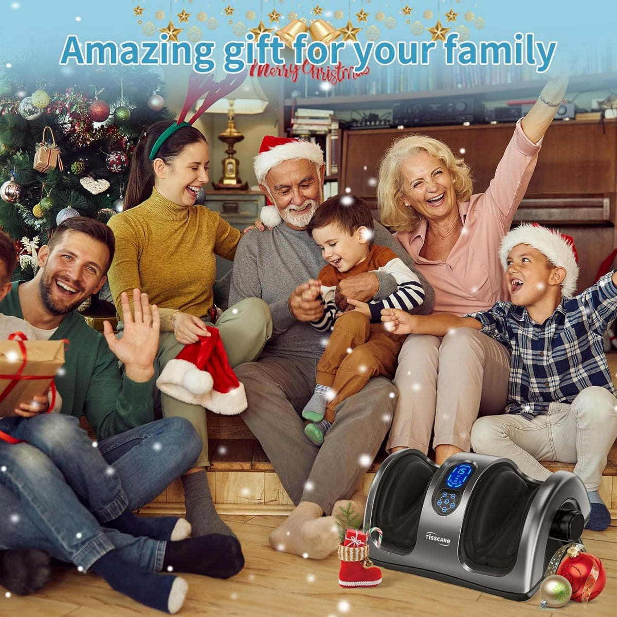 TISSCARE Shiatsu Foot Massager with Heat, FSA Eligible HSA Foot Massager for Plantar Fasciitis, Neuropathy, Circulation and Pain Relief, Massage Feet at Home/Office, Gift for Men and Women