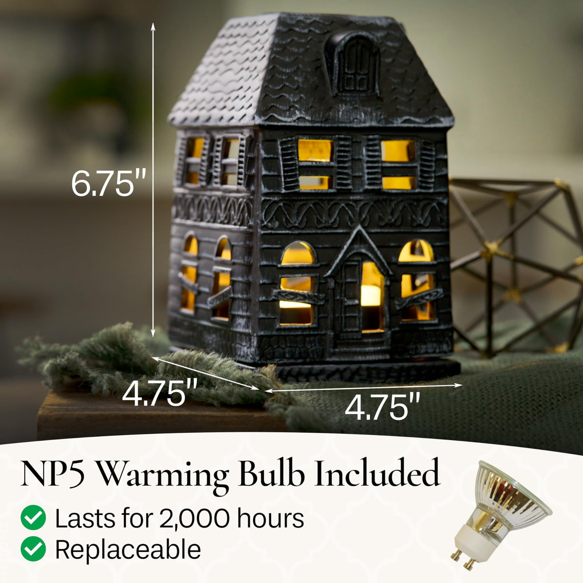 Candle Warmers Etc. Haunted Mansion Canopy Fragrance Warmer – Use with Any Wax Melts