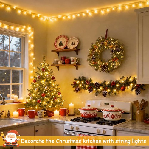 JMEXSUSS 100 LED String Lights - Warm White Indoor Fairy Lights | 33ft Connectable for Bedroom & Garden
