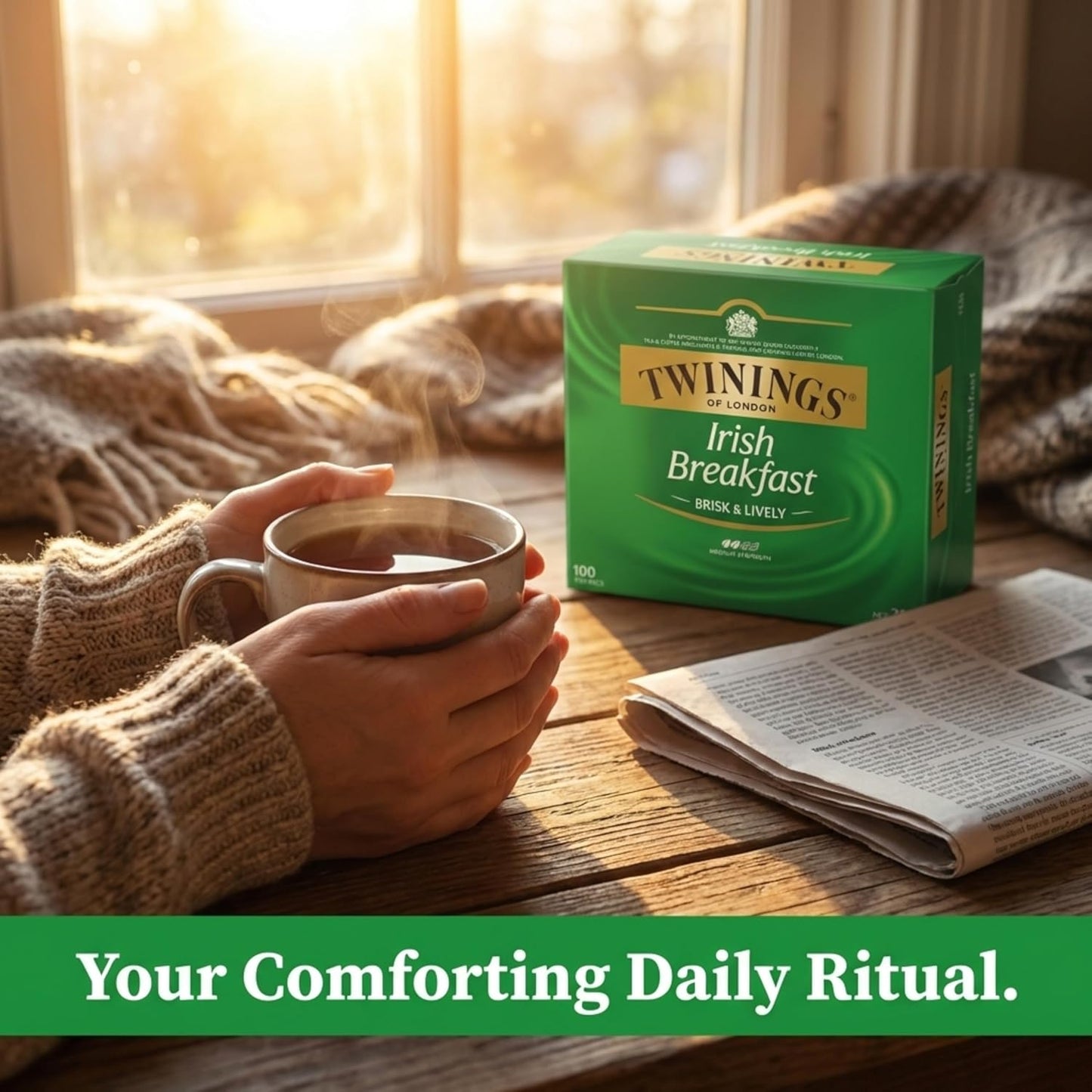 Twinings Irish Breakfast Teabags - Classic Flavor, 100 Count Pack for Energizing Mornings