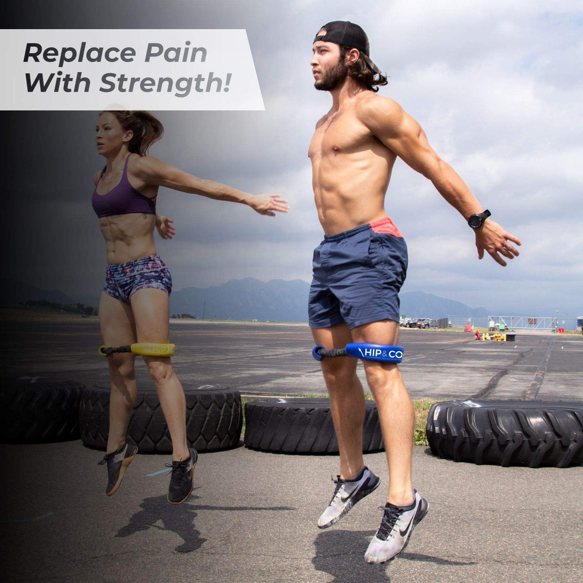 Crossover Symmetry Hip & Core System - Loop Resistance Home Workout Bands to Stretch and Strengthen Legs, Butt, HIPS, Thighs and Glutes, Includes Online Exercise & Training Guide, Blue/Heavy