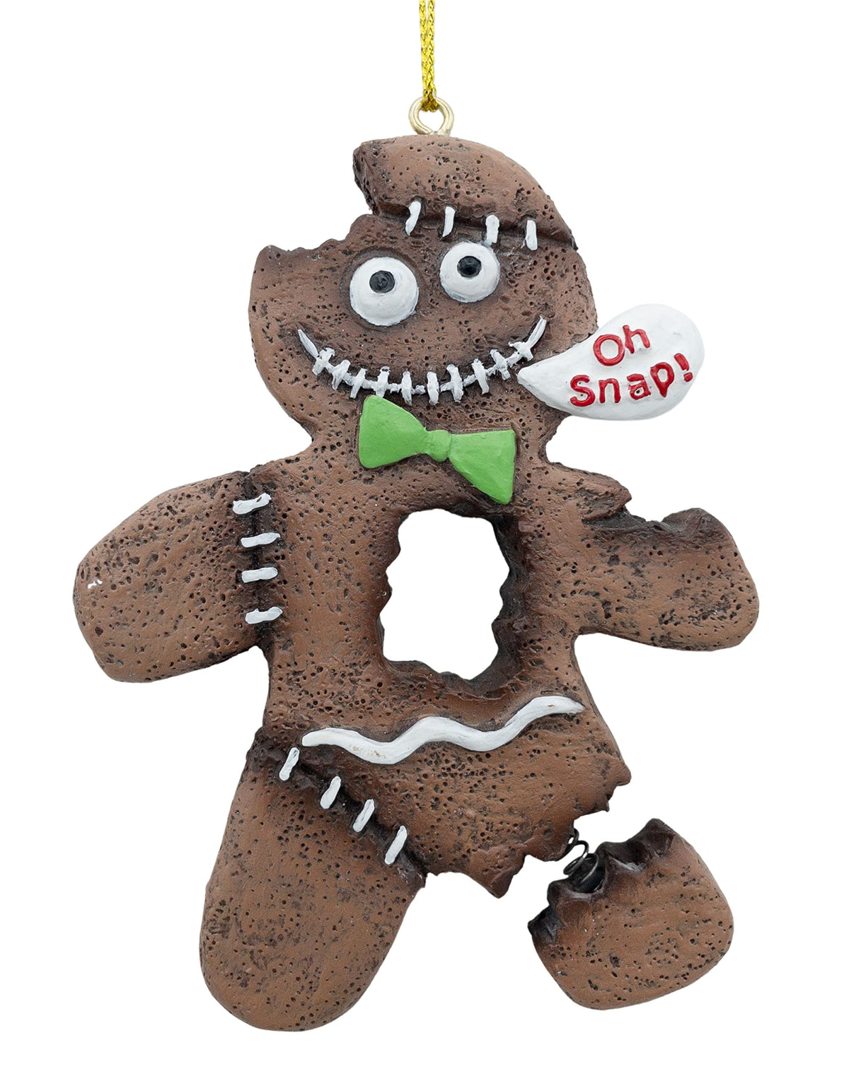 Gingerbread Man Zombie Monster Cookie Oh Snap! Broken Leg Ugly Halloween Christmas Tree Ornament