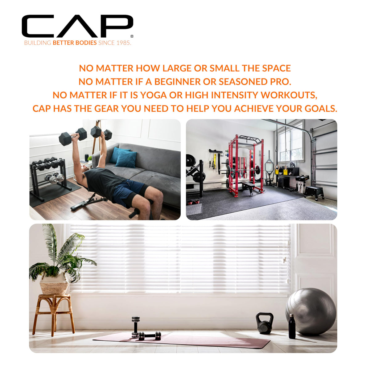 CAP Barbell Dumbbell and Kettlebell Storage Rack - Compact Weight Storage for Home Gym
