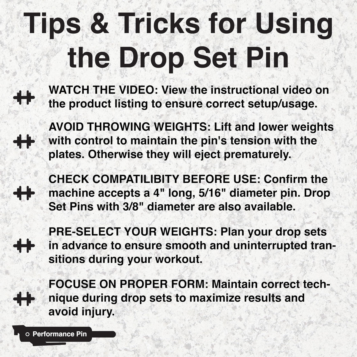 PERFORMANCE PIN The Original Drop Set Pins for Gym | One More Rep with Weight Stack Pins | Instant Transition to Lower Weights for More Reps | Proudly Made in America | 5/16" Pin | Red