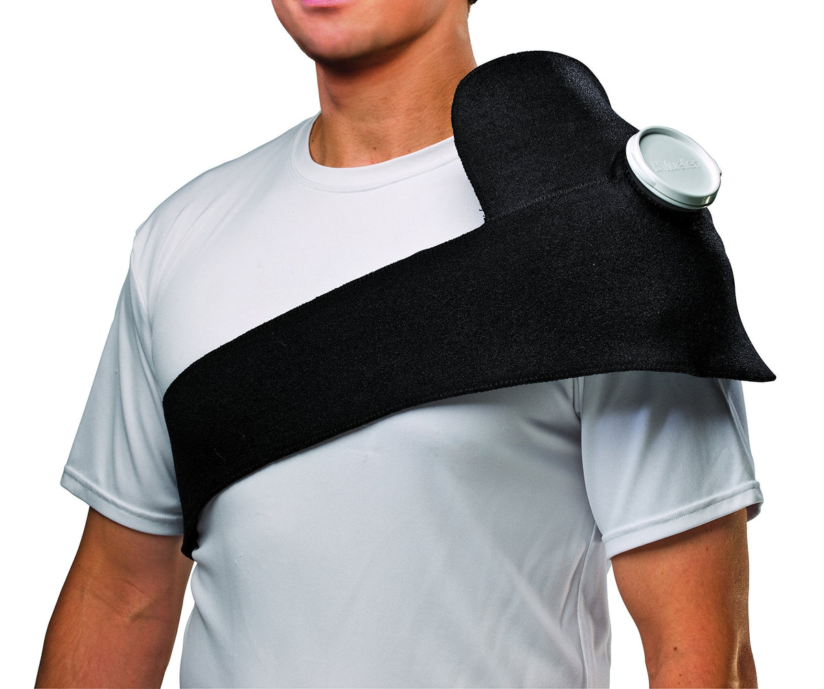 MUELLER Sports Medicine Ice Bag Wrap, Cold Therapy for Injuries and Pain Relief, Ice Pack Included, Black