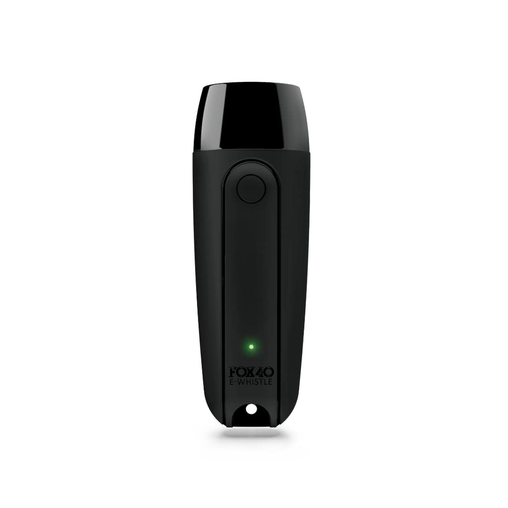 Fox 40 Rechargeable Electronic Whistle + Lanyard, Black