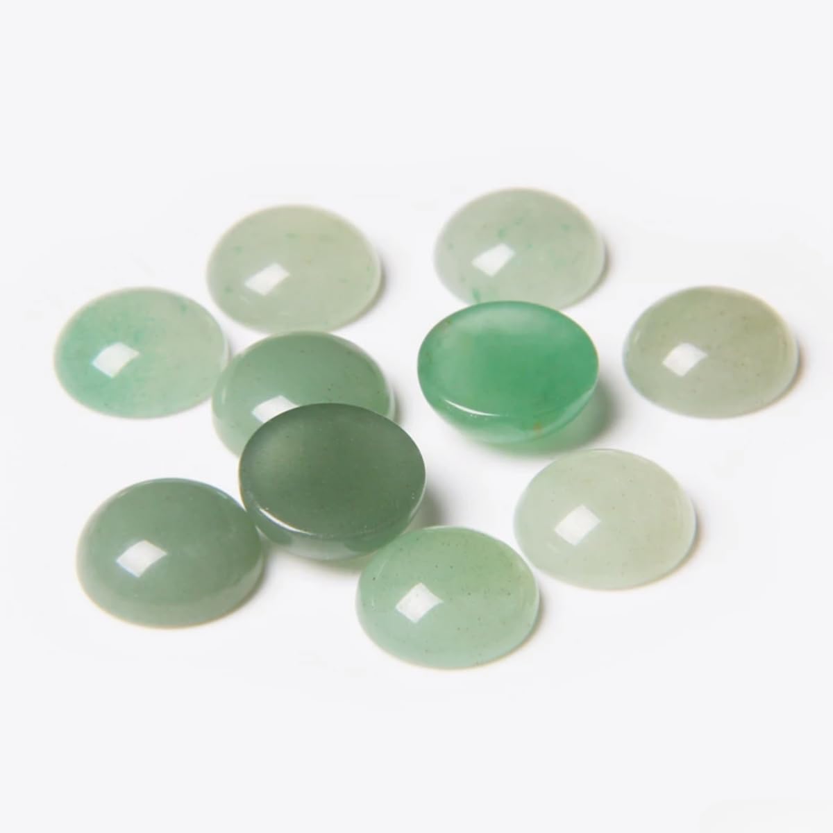 20pcs 4mm Natural Stone No Hole Green Aventurine Semicircle Smooth Cabochons Beads Healing Chakra Crystal Stone Bead for Jewelry Making Rings Earrings Necklace Bracelet DIY Crafts