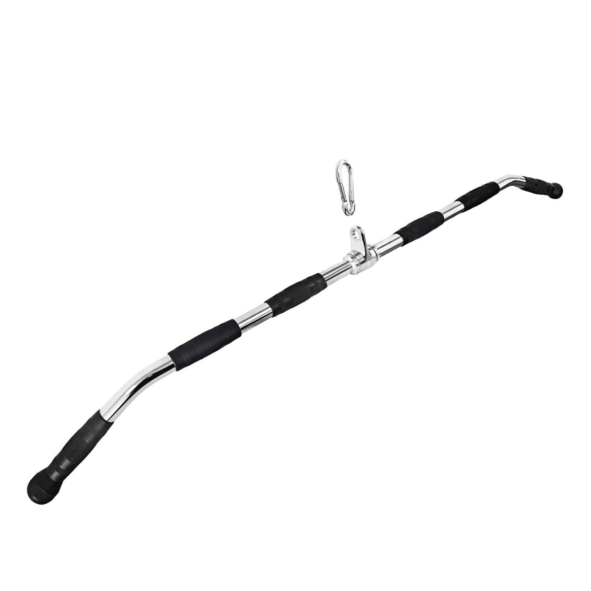 47In LAT Pull Down Bar Attachment: Heavy Duty Lat Pulldown Bar with Full Rotation & Rubber Handle for Gym Home Pulley Cable Attachments