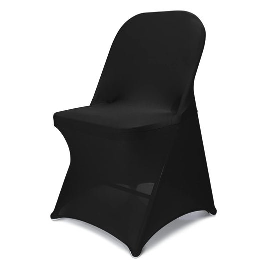 Babenest 100PCS Spandex Folding Chair Covers, Halloween Upgraded Universal Stretch Washable Fitted Chair Slipcovers Protector for Wedding, Holidays, Banquet, Party, Celebration (Black)