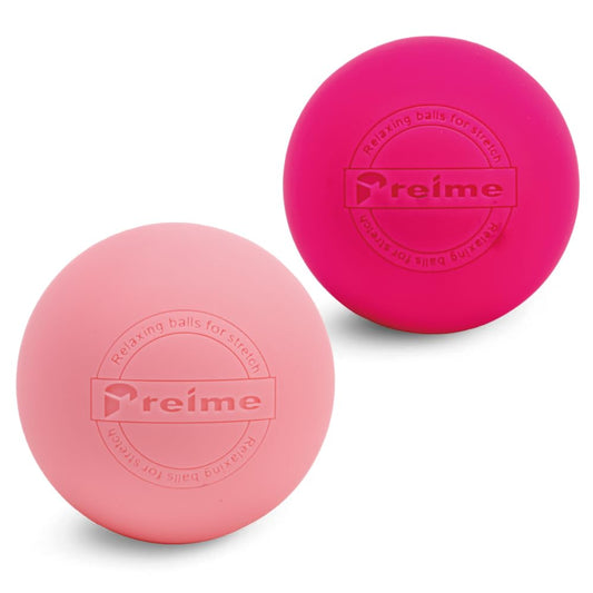 Massage Lacrosse Balls for Myofascial Release, Trigger Point Therapy,Manual Massage Balls, Muscle Knots, and Yoga Deep Tissue Massage. Set of 2 Firm Balls (Pink＆Light Pink)