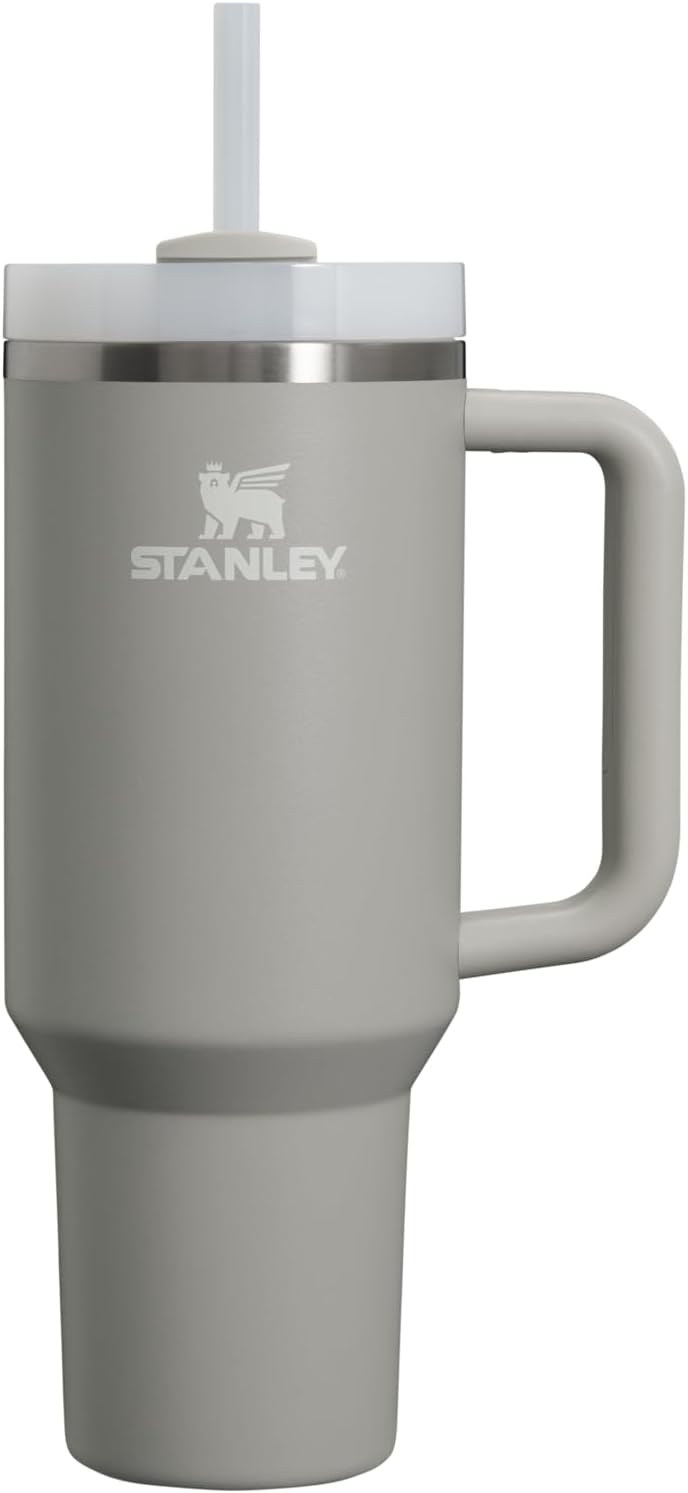 STANLEY Quencher H2.0 Tumbler - 40 oz Insulated Stainless Steel with Handle & Straw | BPA-Free | Ash