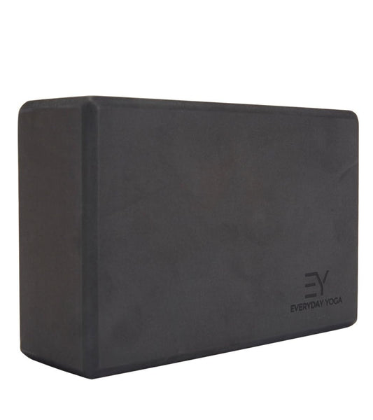 Everyday Yoga Foam Yoga Block 3 Inch - High-Density EVA Support Block for Stability, Balance & Flexibility, Lightweight, Durable & Comfortable - Black