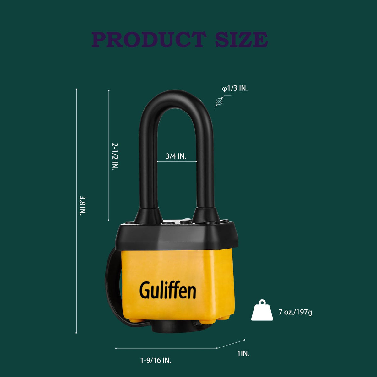 Guliffen Weatherproof Laminated Steel Padlock with Same Key, Outdoor Padlock with Long Shackle for Gate, Fence, Shed,Garage, 6 Pack