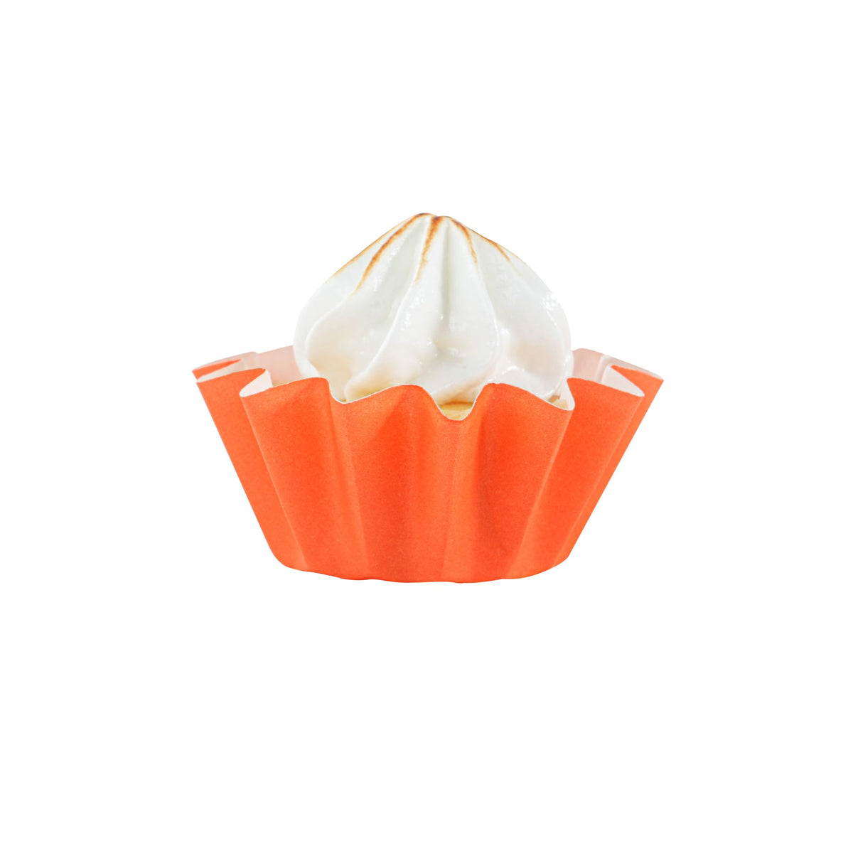 Restaurantware Paper Baking Cups 200 Count 0.4 Ounce Paper Greaseproof Muffin Liners, 2 Inches Disposable Baking Cups Flared Design Tangerine for Oven and Freezer Use